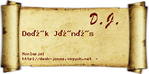 Deák Jónás névjegykártya
