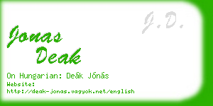 jonas deak business card