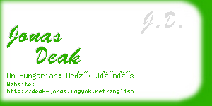 jonas deak business card